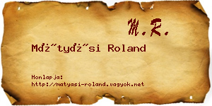 Mátyási Roland névjegykártya