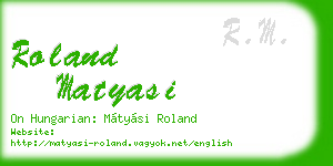 roland matyasi business card